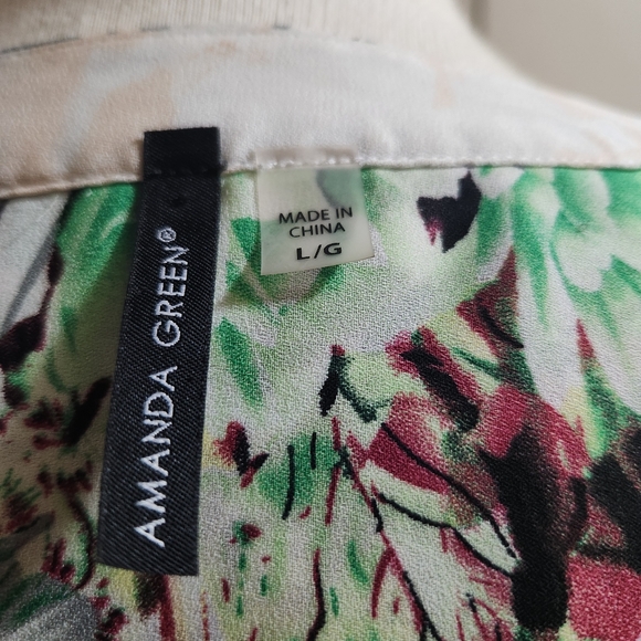 AMANDA GREEN Button Up Floral Long Sleeve Blouse Tunic - Picture 7 of 7